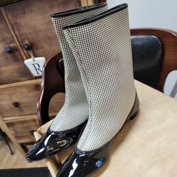1960s Mod boots by Hullabaloo- Herringbone checked-  7 AA (Narrow width) - Picture 11 of 15
